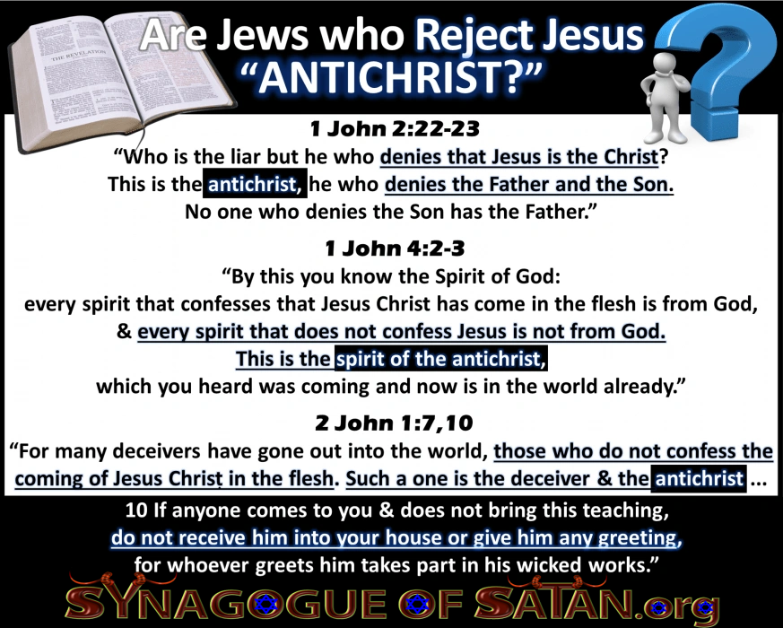 Jews who reject Christ are Antichrist! Biblical Definition of Antichrist! 1 Identifying-the-Spirit-of-the-Antichrist-Are-a-Jews-who-reject-Jesus-Antichrist-Book-of-Revelation