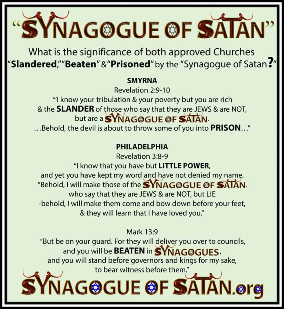 Revelation 2:9 & Revelation 3:9 Both-Approved-Churches-Smyrna-and-Philadelphia-Slandered-Beaten-and-Prisoned-by-Synagogue-of-Satan-Book-of-Revelation-7-Churches