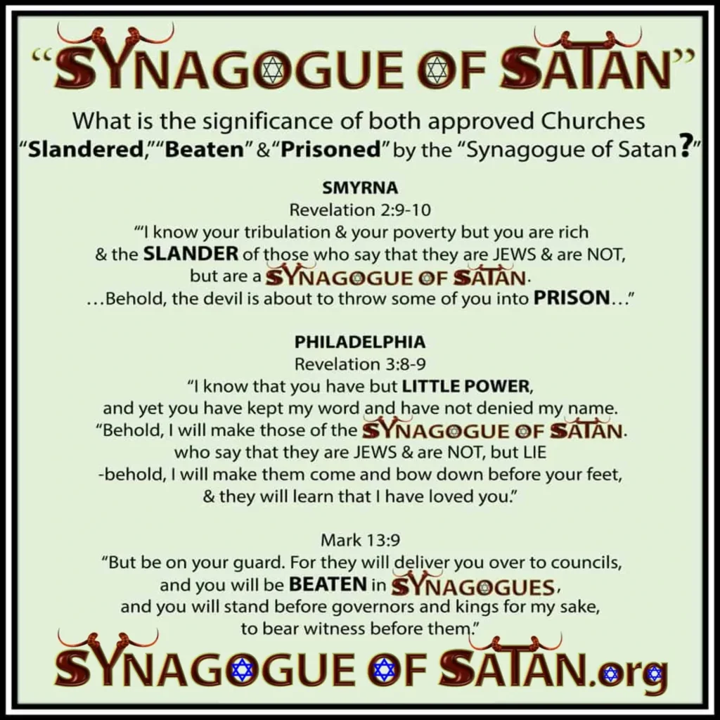 Revelation 2:9 & Revelation 3:9 Both-Approved-Churches-Smyrna-and-Philadelphia-Slandered-Beaten-and-Prisoned-by-Synagogue-of-Satan-Book-of-Revelation-7-Churches - Resized